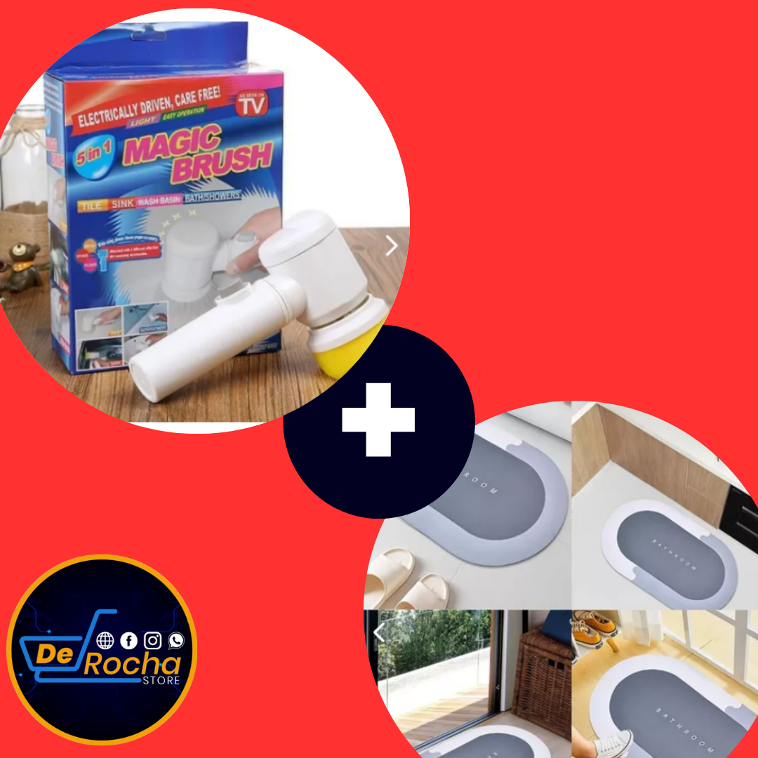 combo cepillo 5 en 1+tapete baño